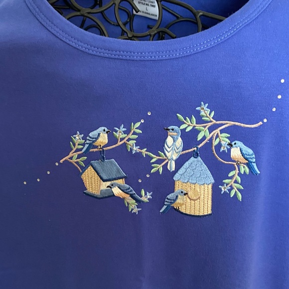 Shipshe Women’s Knit Shirt W/ Birds Size Large - Picture 3 of 5